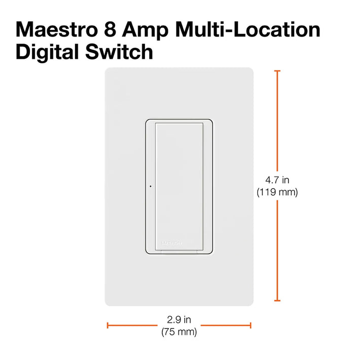 Lutron Maestro 8A Switch Multi-Location Snow (MSC-S8AM-SW)