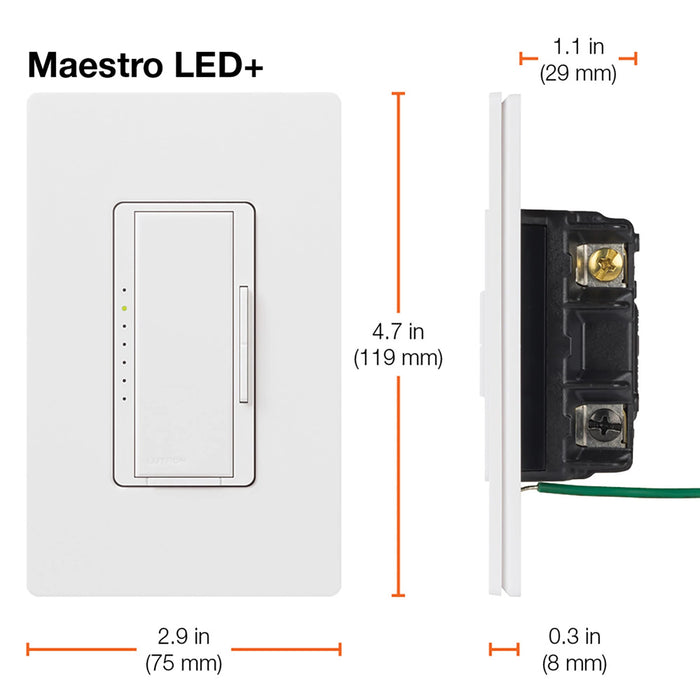 Lutron Maestro 150W LED Multi-Location Ivory Clamshell (MACL-153MH-IV)
