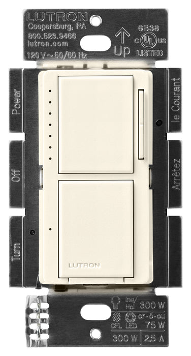 Lutron Maestro Dual LED+ Controls Dimmer And Switch Single Pole Biscuit-Box (MACL-L3S25-BI)