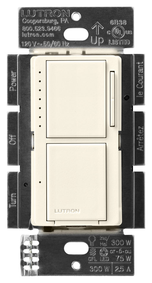 Lutron Maestro Dual LED+ Controls Dimmer And Switch Single Pole Biscuit-Box (MACL-L3S25-BI)