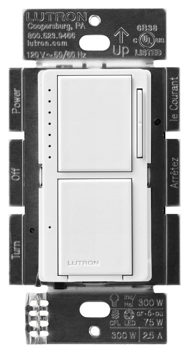 Lutron Maestro Dual LED+ Controls Dimmer And Switch Single Pole Snow White-Box (MACL-L3S25-SW)
