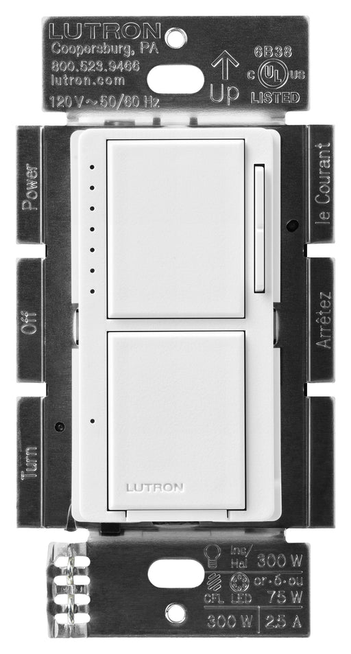 Lutron Maestro Dual LED+ Controls Dimmer And Switch Single Pole Snow White-Box (MACL-L3S25-SW)