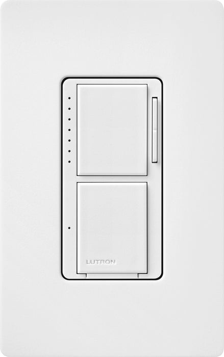 Lutron Maestro Dual LED+ Controls Dimmer And Switch Single Pole Snow White-Box (MACL-L3S25-SW)