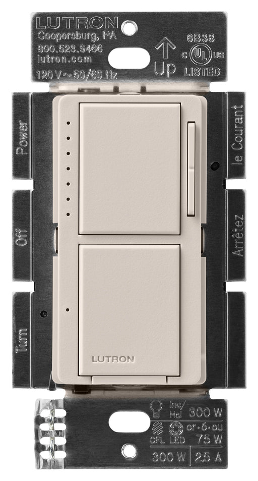 Lutron Maestro Dual LED+ Controls Dimmer And Switch Single Pole Taupe-Box (MACL-L3S25-TP)