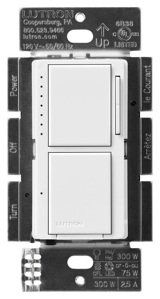 Lutron Maestro Dual LED+ Controls Dimmer And Switch Single Pole White-Box (MACL-L3S25-WH)