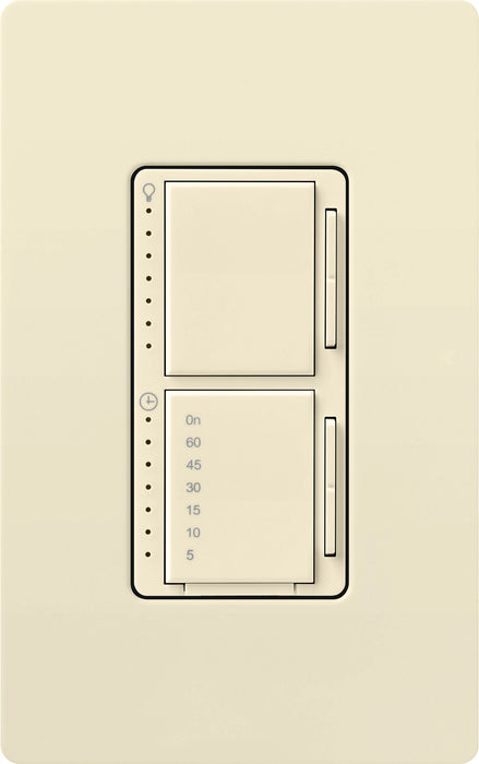Lutron Maestro Dual LED+ Controls Dimmer And Timer Single Pole Almond-Box (MACL-L3T251-AL)