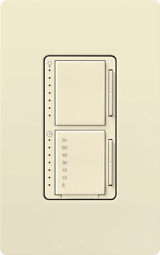 Lutron Maestro Dual LED+ Controls Dimmer And Timer Single Pole Almond-Box (MACL-L3T251-AL)