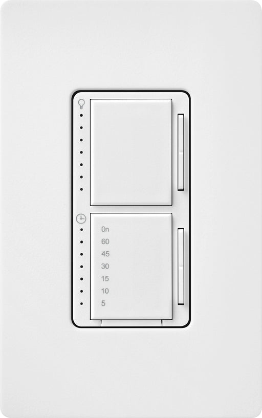 Lutron Maestro Dual LED+ Controls Dimmer And Timer Single Pole Snow White-Box (MACL-L3T251-SW)