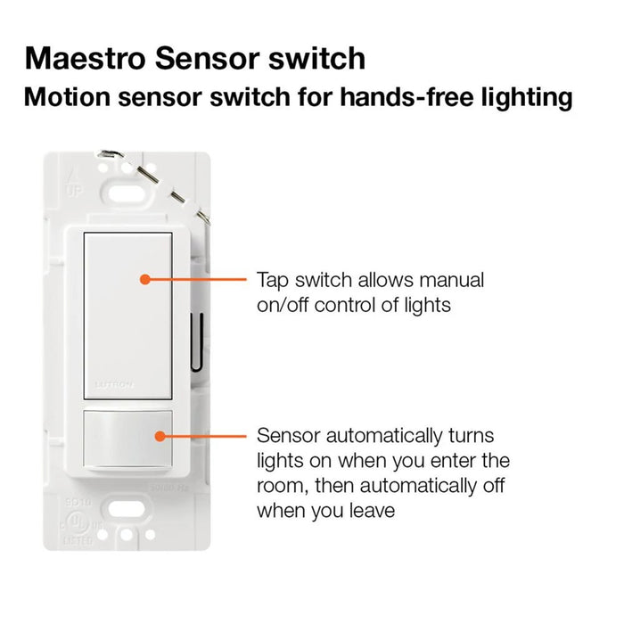 Lutron Maestro Occupancy/Vacancy Sensor Switch Single-Pole 120V White 2 Pack (MS-OPS2-WH-2)