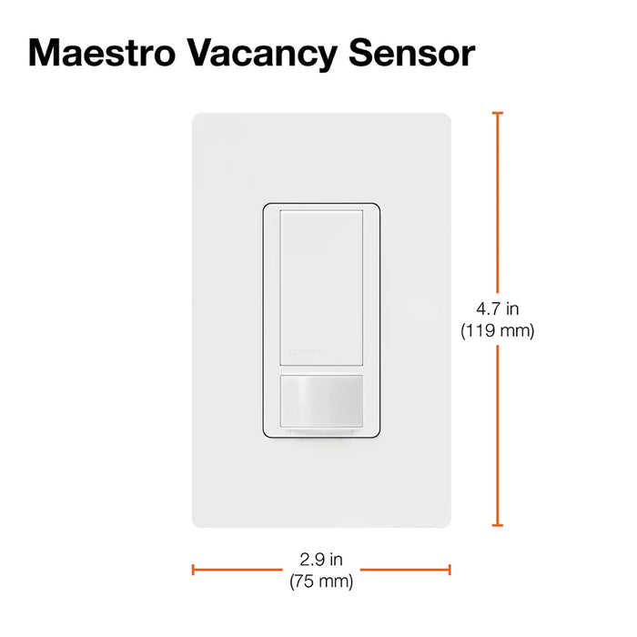 Lutron Maestro 2A Vacancy Sensor Single-Pole Snow (MS-VPS2-SW)