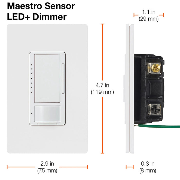 Lutron Maestro 150W LED Vacancy Sensor Multi-Location White Clamshell (MSCL-VP153MH-WH)