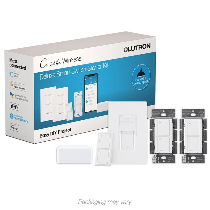 Lutron Caseta 2 Switch Starter Kit White (P-BDG-PKG2WS-WH)