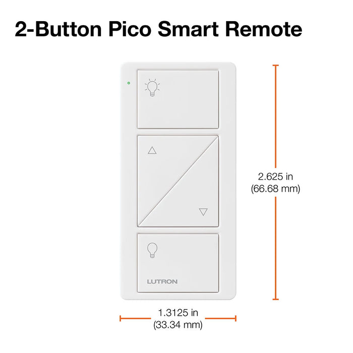 Lutron BAA Pico 434 2-Button With Raise/Lower Combination White Light (UPJ2-2BRL-WH-L01)