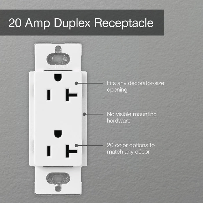 Lutron Claro Designer Tamper-Resistant Receptacle 20A 125V Satin Finish Pumice (SCR-20-PM)