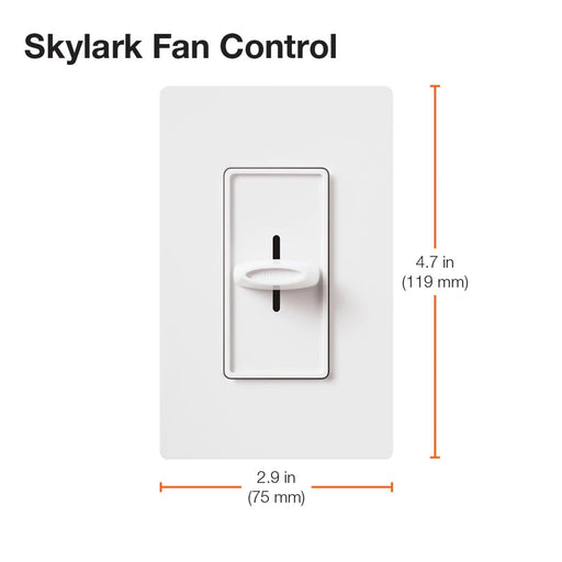 Lutron Skylark 2A Fan Single-Pole 3-Speed Control Gray (SFSQ-F-HO-GR)