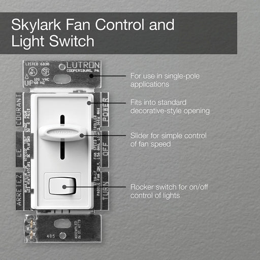 Lutron Skylark 1.5A/360W Fan/Light Control Single-Pole Brown (SFSQ-LF-BR)