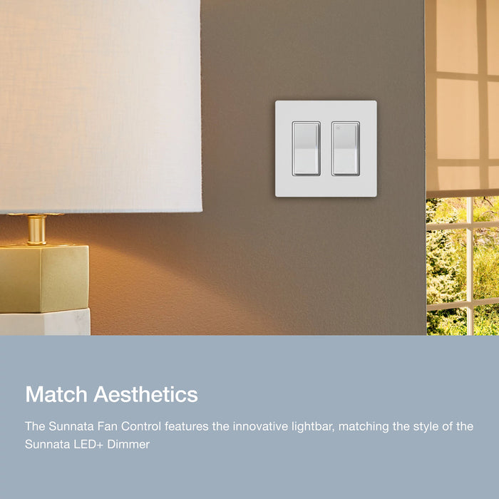 Lutron Sunnata Touch Fan Control 4-Speed 1.5A Paddle Fan AC Motor Single Pole Neutral Required 120V Espresso (ST-FSQ-N-EP)