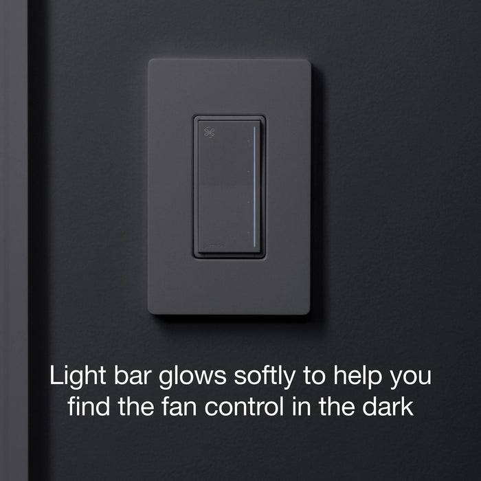 Lutron Sunnata Touch Fan Control 4-Speed 1.5A Paddle Fan AC Motor Single Pole Neutral Required 120V Slate (ST-FSQ-N-SL)