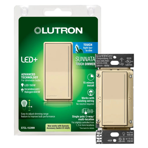Lutron Sunnata touch Dimmer LED+ Ivory Clamshell (STCL-153MH-IV)