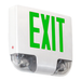 Exitronix Die Cast Aluminum LED Exit Combination High Intensity Multi-Directional LED Lamp Heads Single Face 6 Inch Green Letters NiCad Battery White Enclosure White Face Mounting Canopy (G400C-1-WW)