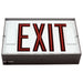 Exitronix Steel Direct View LED Exit Sign Single Face Red LED&#039;s NiMH Battery Black Enclosure White Face/Black Letters Downlight (502E-WB-BL-DL-DR)