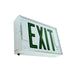 Exitronix Steel Direct View LED Exit Sign Double Face Green LED&#039;s 2 Circuit Input 277/277V White Enclosure White Face/Green Letters Downlight (G503E-2CI7-WH-C10-DL-DR)