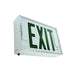 Exitronix Steel Direct View LED Exit Sign Single Face Green LED&#039;s NiMH Battery White Enclosure White Face/Green Letters Downlight (G502E-WB-WH-C10-DL-DR)