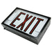 Exitronix Steel Direct View LED Exit Sign Single Face Red LED&#039;s NiMH Battery Black Enclosure White Face/Black Letters Mounting Canopy (602E-WB-BL)