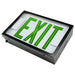 Exitronix Steel Direct View LED Exit Sign Single Face Green LED&#039;s NiMH Battery Black Enclosure White Face/Green Letters (G602E-WB-BL-C10-DR)