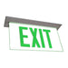 Exitronix LED Edge-Lit Exit Sign Single Face Recessed Mount Less Battery Green Letters/Clear Panel Universal Chevrons Black Finish (902E-R-LB-GC-BL)