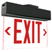 Exitronix LED Edge-Lit Exit Sign Inverted Single Face Universal Mounting Sealed Lead Acid Battery Red Letters/Clear Panel Universal Chevrons Black Finish (902E-U-WB-RC-BL-IV)