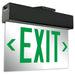 Exitronix LED Edge-Lit Exit Sign Double Face Universal Mounting 2 Circuit Input 120/277V Green Letters/Mirror Panel Universal Chevrons White Finish (903E-U-2CI17-GM-WH-DR)