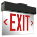 Exitronix LED Edge-Lit Exit Sign Single Face Universal Mounting Less Battery Red Letters/Mirror Panel Universal Chevrons Black Finish (902E-U-LB-RM-BL)