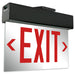 Exitronix LED Edge-Lit Exit Sign Double Face Universal Mounting 2 Circuit Input 120/120V Red Letters/Mirror Panel Universal Chevrons Black Finish (903E-U-2CI1-RM-BL)