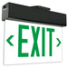 Exitronix LED Edge-Lit Exit Sign Single Face Universal Mounting 2 Circuit Input 120/120V Green Letters/White Panel Universal Chevrons Black Finish (902E-U-2CI1-GW-BL)