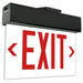 Exitronix LED Edge-Lit Exit Sign Single Face Universal Mounting NiCad Red Letters/White Panel Universal Chevrons Black Finish (902E-U-NC-RW-BL)