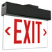 Exitronix LED Edge-Lit Exit Sign Single Face Universal Mounting NiMH Battery Red Letters/White Panel Universal Chevrons Brushed Aluminum Finish Self-Test/Self-Diagnostics (902E-U-WB-RW-BA-G2)