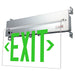Exitronix LED Edge-Lit Exit Sign Single Face Wall Recessed Mount 2 Circuit Input 120/277V Green Letters/Clear Panel Universal Chevrons White Finish (902E-WR-2CI17-GC-WH)