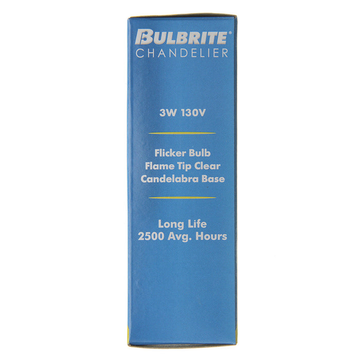 Bulbrite F3CFC/32 3W CA10 Flicker Flame 32MM Clear E12 130V 2700K (410313)