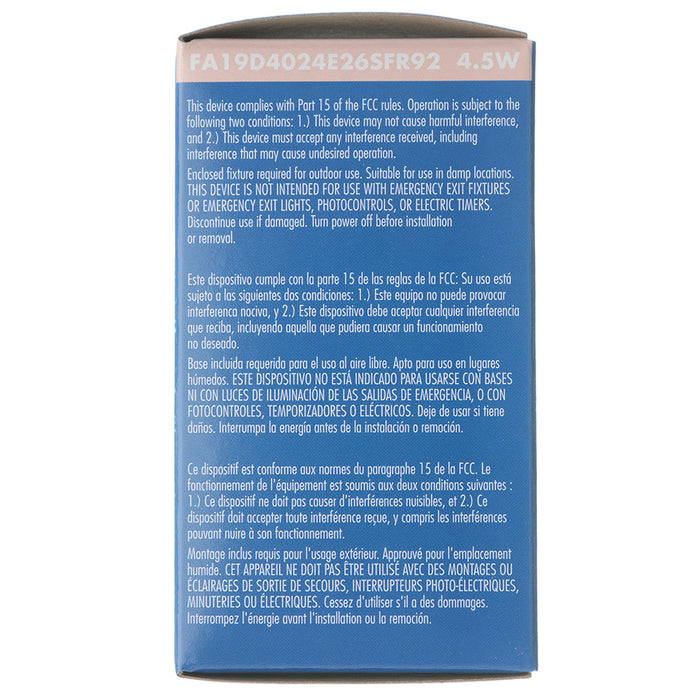 TCP LED Classic Filaments 4.5W A19 Dimmable 15000 Hours 40W Equivalent 2400K 450Lm E26 Base Frost 92 CRI (FA19D4024E26SFR92)