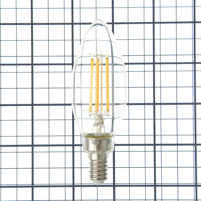 TCP LED Classic Filaments 4W B11 Dimmable 15000 Hours 40W Equivalent 2700K 300Lm E12 Base Clear 95 CRI (FB11D4027E12SCL95)