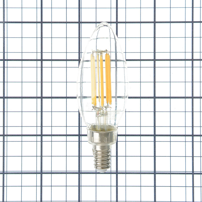 TCP LED Classic Filaments 5W B11 Dimmable 15000 Hours 60W Equivalent 2700K 500Lm E12 Base Clear 95 CRI (FB11D6027E12SCL95)