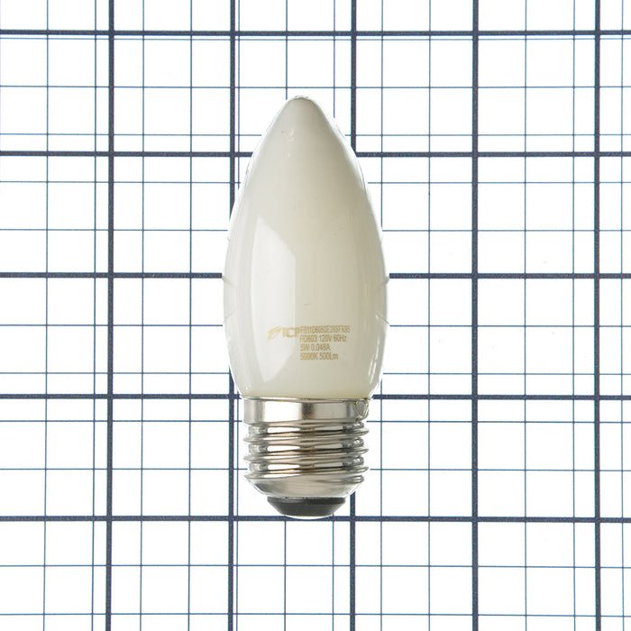 TCP LED Classic Filaments 5W B11 Dimmable 15000 Hours 60W Equivalent 5000K 500Lm E26 Base Frost 95 CRI (FB11D6050E26SFR95)