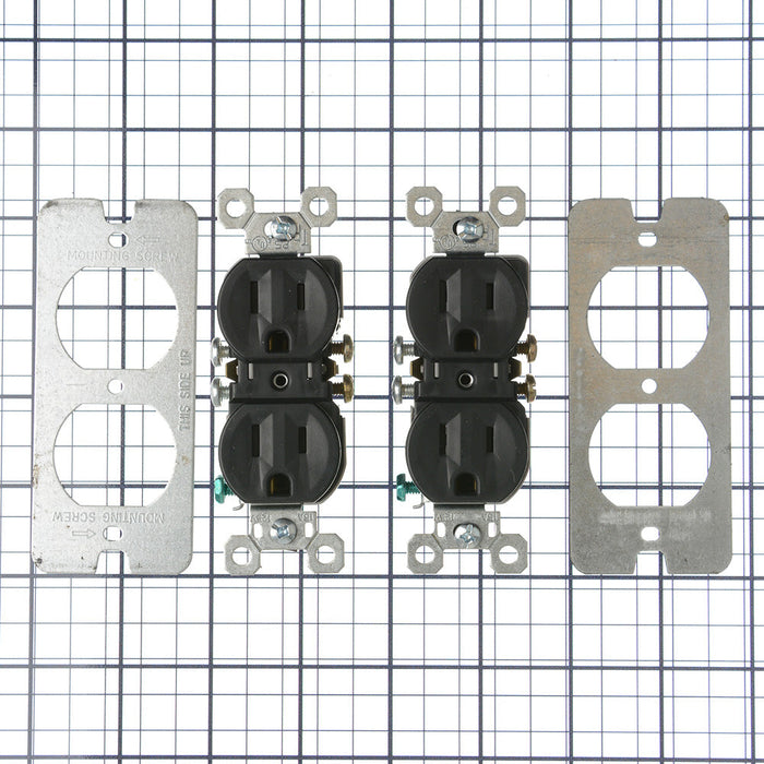 Pass And Seymour Floor Box 2-Gang 2 Duplex Receptacle Nickel (FB2TRDR2N)