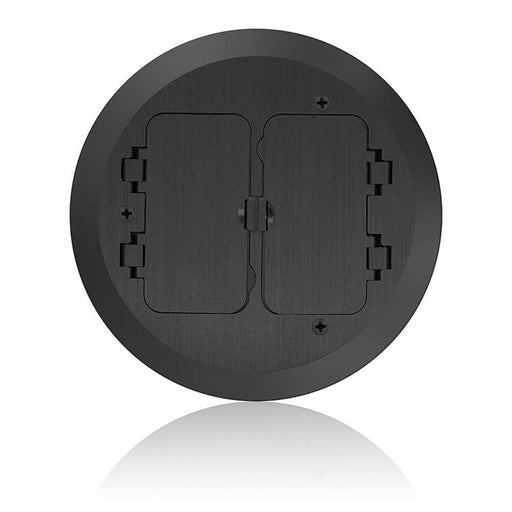 Leviton Concrete Floor Box Cover Plate For FBBOX-GY And FBLEV-GY Brushed Black-2 Decora Flip Lids (FBC2F-E)
