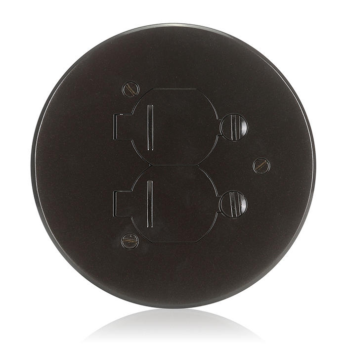 Leviton Cover Plate For FBDC1 Concrete Floor Box System Flip Lid And 2 Locking Doors Dark Bronze (FBCCF-DB)