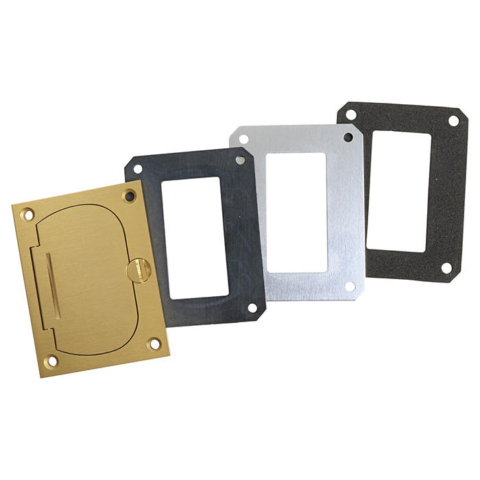 Leviton Concrete Floor Box Flip Lid 1 Locking Door Rectangular Decora Brass Cover (FBCR3-FDB)