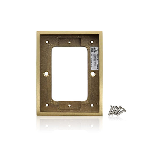 Leviton 1-Gang Rectangle Floor Box Brass Tile Frame (FBRM1-B)