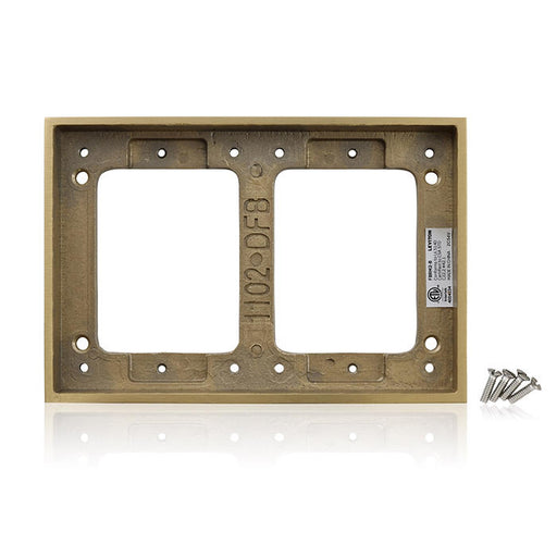 Leviton 2-Gang Rectangle Floor Box Brass Tile Frame (FBRM2-B)