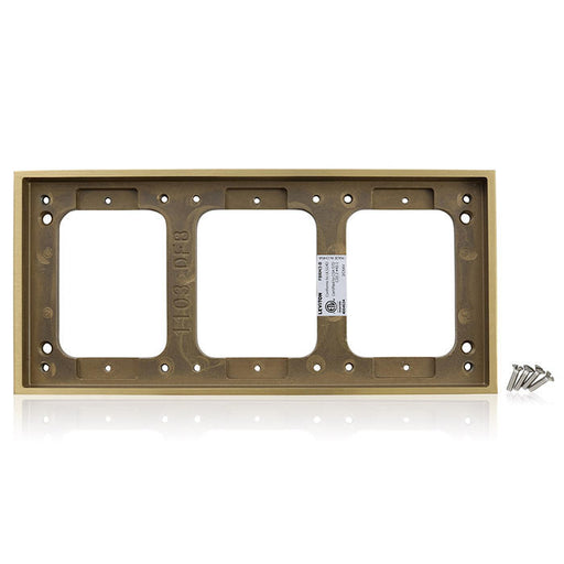 Leviton 3-Gang Rectangle Floor Box Brass Tile Frame (FBRM3-B)